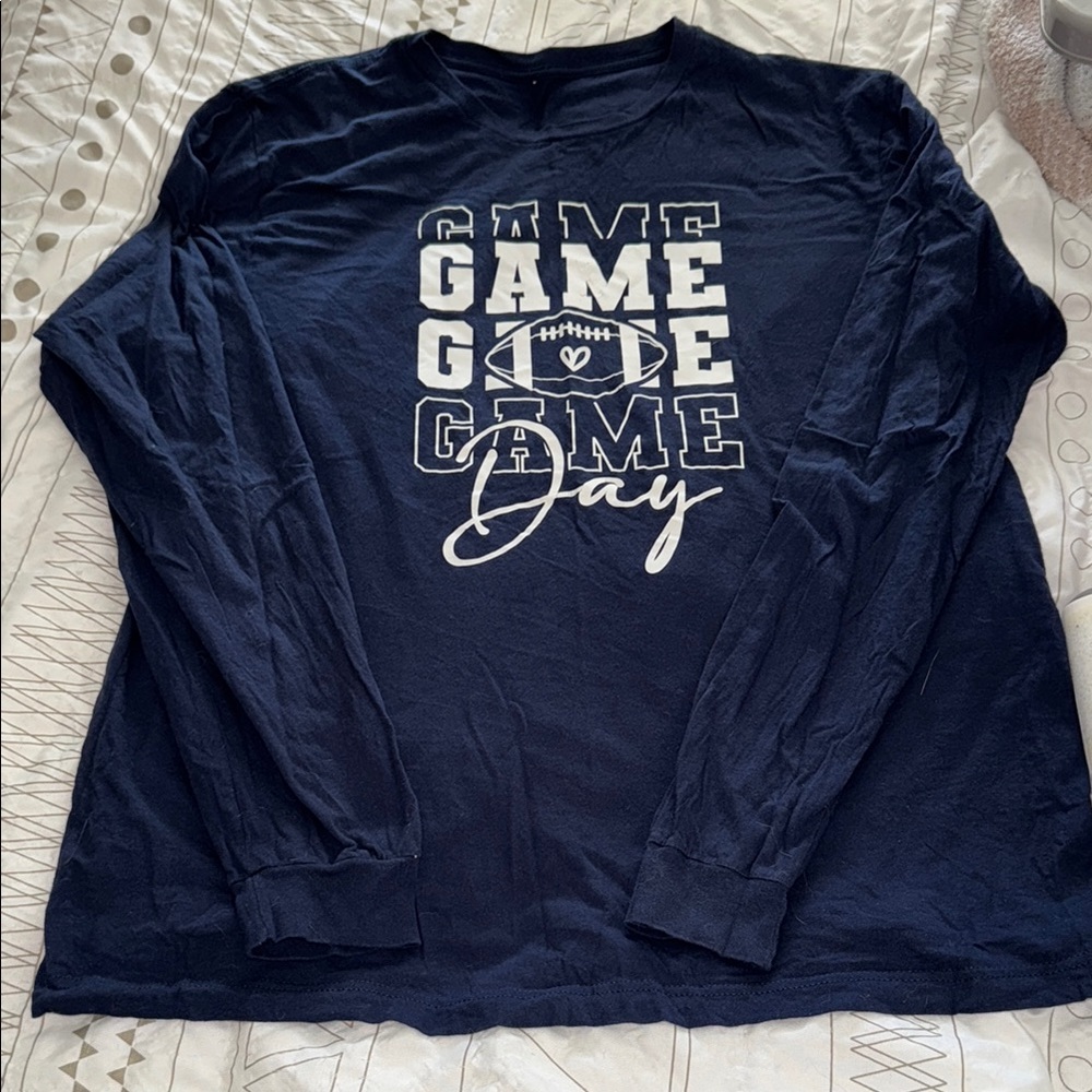 Game Day Navy Long Sleeve Shirt